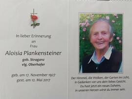 Aloisia Plankensteiner, geb. Straganz, vlg. Oberhofer