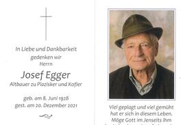 Josef Egger, Altbauer zu Plazisker und Kofler