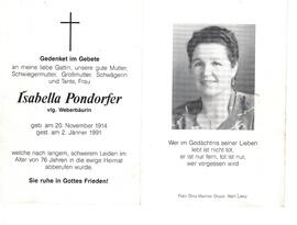 Isabella Pondorfer, Weberbäurin