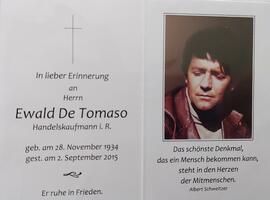 Ewald De Tomaso, Handelskaufmann i. R.
