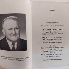 Franz Hofer, gew. Grondlbauer, Altbürgermeister von Amlach