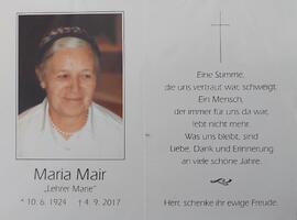 Maria Mair, &quot;Lehrer Marie&quot;