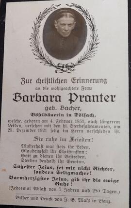 Barbara Pranter, geb. Bacher, Vöstlbäuerin in Dölsach