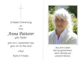 Anna Patterer, geb. Pfeifer