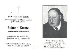 Johann Kuenz, Kuenz-Bauer in Gödnach