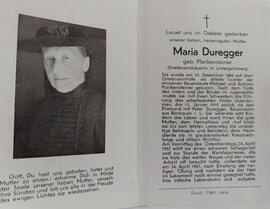 Maria Duregger, geb. Plankensteiner, Grießmannbäurin in Untergaimberg