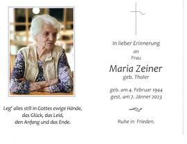 Maria Zeiner, geb. Thaler