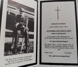Johann Aichholzer, Huber in Görtschach