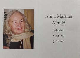 Anna Martina Altfeld, geb. Mair
