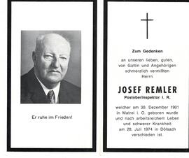 Josef Remler, Postoberinspektor i.R.