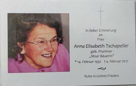 Anna Elisabeth Tschapeller, geb. Prantner, &quot;Moar Bäuerin&quot;