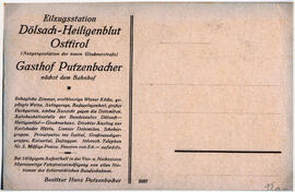 alte Postkarte: Restaurant Hans Putzenbacher;