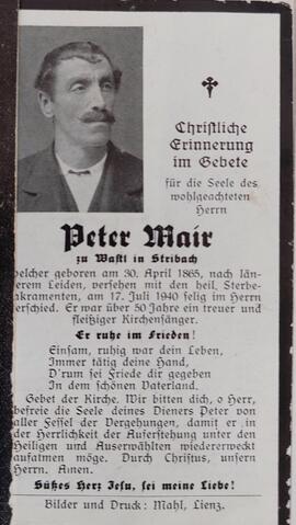 Peter Mair, zu Wastl in Stribach