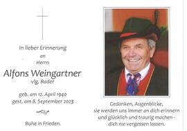 Alfons Weingartner, vlg. Rader