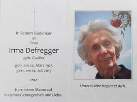 Irma Defregger, geb.Gsaller