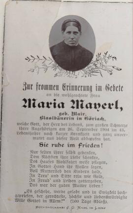 Maria Mayerl, geb. Mair, Blaslbäuerin in Göriach