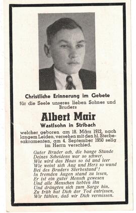 Albert Mair, Wastlsohn in Stribach