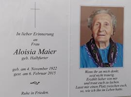 Aloisia Maier, geb. Halbfurter