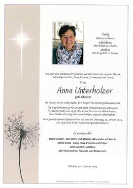 Anna Unterholzer, geb. Glanzer