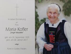 Maria Kofler, Virger Moidile