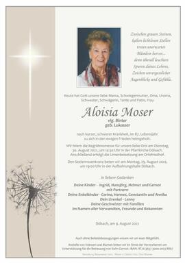 Aloisia Moser, vlg. Binter, geb. Lukasser