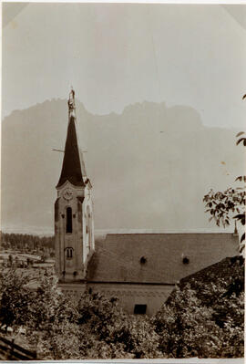Dölsach, Reparatur der Kirchturmspitze