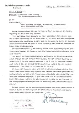 Satzung und Schriftverkehr Verwaltungsgemeinschaft Altersheim Ebbs 1954