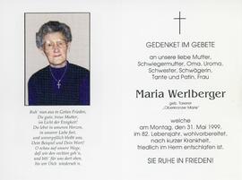 Maria Werlberger geb Taxerer Oberkranzerer 31 05 1999