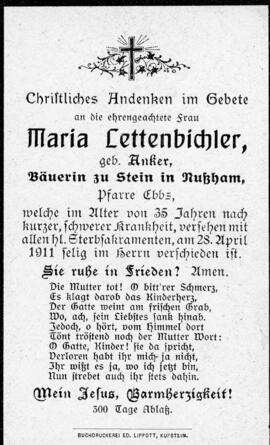 Maria Lettenbichler geb Anker Stein 28 04 1911