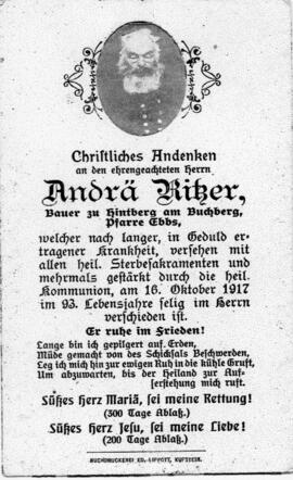 Andreas Ritzer Hintberg Andrä 16 10 1917
