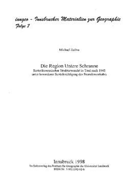 Die Region Untere Schranne Dissertation Michael Zollna