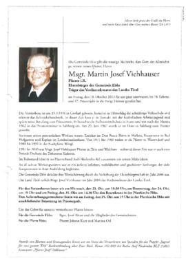 Martin Josef Viehhauser Pfarrer 18 10 2013