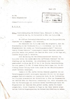 Pacht Auseinandersetzung Michael Mayr Kleinpoint Altersheimfeld 1954