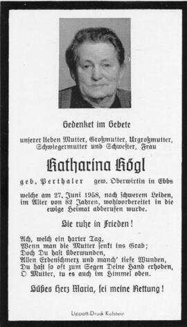 Katharina Kögl geb Perthaler Oberwirt 27 06 1958