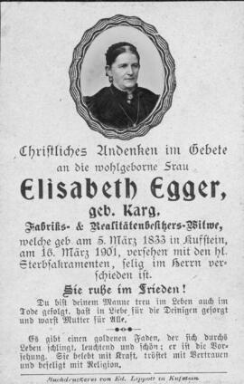 Elisabeth Egger geb Karg Kufstein 16 03 1901