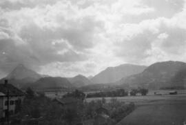 Ebbs Blick vom Pfarrwidum Mansaredenzimmer nach Kufstein 1930