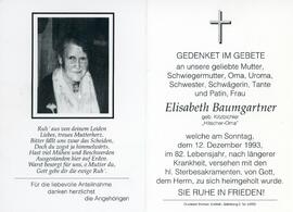 Elisabeth Baumgartner geb Kitzbichler Hitscher 12 12 1993