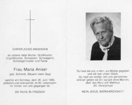 Maria Aniser geb Schmidt Gogl 26 06 1983