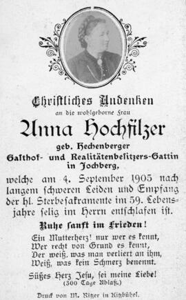 Anna Hochfilzer Jochberg 04 09 1905