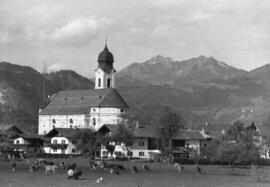 Ebbs Kirche gegen Nordwesten vom späteren Hödlweg aus Oktober 1979