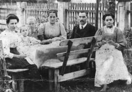 Familie Anker 1912 Ziehtochter Hanni, Hr Wolf, Theresia und Georg Anker, Kufsteiner Kathi