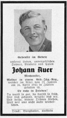 Johann Auer 16 04 1945