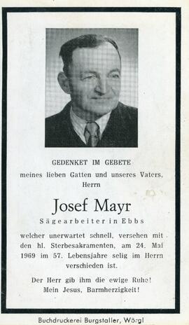 Josef Mayr Sägearbeiter 24 05 1969