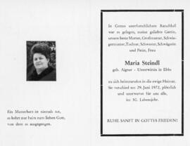 Maria Steindl geb Aigner Unterwirt 29 06 1972
