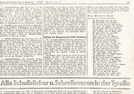 Sonntagsblatt Unterland Installation Pfarrer Josef Moser und Ebbser Lied von Ludwig Lindner 08 09...