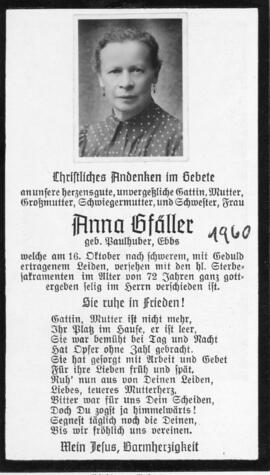 Anna Gfäller geb Paulhuber 16 10 1960