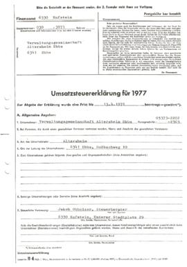 Umsatzsteuer Altersheim Ebbs 1977