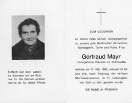 Gertraud Mayr Schmiedtal 17 05 1983