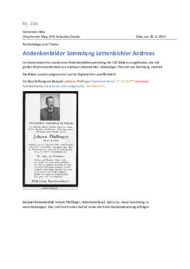 104 Andenkenbildersammlung Lettenbichler Andreas