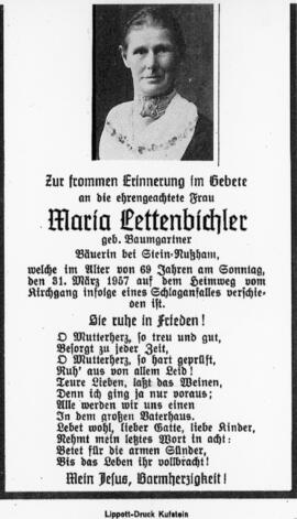 Maria Lettenbichler geb Baumgartner Stein 31 03 1957